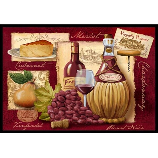 Carolines Treasures PTW2046MAT Wine And Cheese Indoor & Outdoor Mat; 18 x 27 in. PTW2046MAT - main